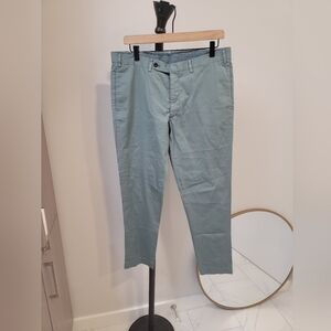 SID MASHBURN Pants Mens 34 Green Seersucker Textured Adjustable Office Preppy